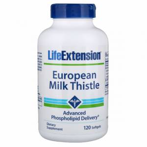 Силимарин (Расторопша), European Milk Thistle, Life Extension, 120 желатиновых капсул LEX19251