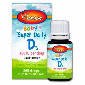 Витамин D3 для Детей в Капельках 400 IU, Super Daily, Carlson, 10.3 мл / CL1250
