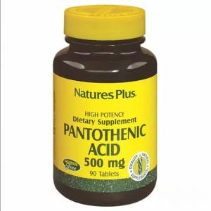 Пантотеновая Кислота (B5), Pantothenic Acid, 500 мг, Natures Plus, 90 таблеток / NTP2030