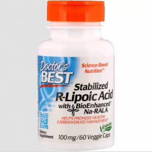 R-Липоевая Кислота, R-Lipoic Acid, Doctor's Best, 100 мг, 60 капсул / DRB00123