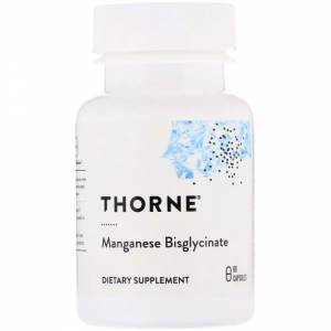 Бисглицинат марганца 15мг, Thorne Research, Manganese Bisglycinate, 60 капсул / THR00373