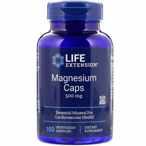 Магний, Magnesium, Life Extension, 500 мг, 100 вегетарианских капсул / LEX14591
