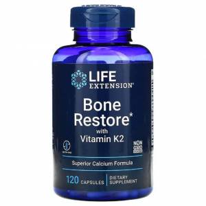 Восстановление Костей + К2, Bone Restore with Vitamin K2 Life Extension, 120 Капсул / LEX17271