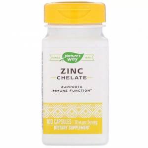 Цинк Хелат, Zinc Chelate, Nature's Way, 30 мг, 100 капсул / NWY41091