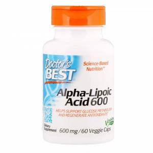 Альфа-липоевая кислота, Doctor's Best, Alpha-Lipoic Acid, 600 мг, 60 капсул / DRB00133