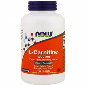 L- Карнитин, L-Carnitine, Now Foods, 1000 мг, 100 таблеток / NF0068