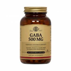 GABA (Гамма-Аминомасляная Кислота), GABA, Solgar, 500 мг, 100 вегетарианских капсул / SOL01211