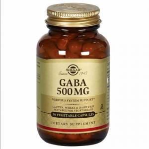 GABA (Гамма-Аминомасляная Кислота), GABA, Solgar, 500 мг, 50 вегетарианских капсул / SOL01210.30134