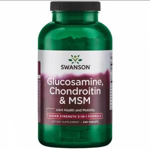 Глюкозамин, хондроитин и МСМ, 240 таблеток / Glucosamine, Chondroitin & MSM - Higher Strength, Swanson, USA / SW-01081