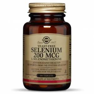 Селен, (Селенометионин), Selenium, Yeast-Free, Solgar, 200 мкг, 100 таблеток / SOL02557