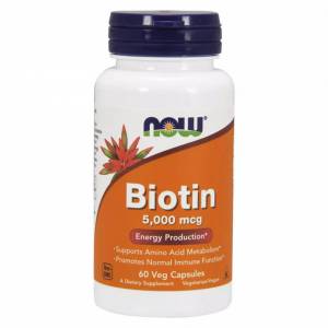 Биотин / NOW - Biotin 5000 mcg (60 caps) / NF0471.16118