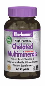 Хелатные Мультиминералы без Железа, Albion, Bluebonnet Nutrition, 60 капсул / BLB0206