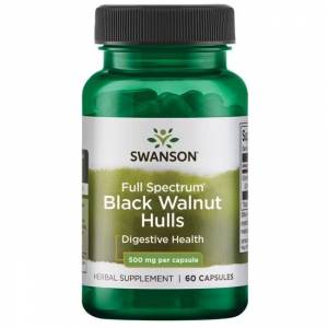 Антипаразитний засіб - Чорний горіх (шкірка) 500 мг 60 капсул / Black Walnut Hulls Swanson USA / SW01362.29442