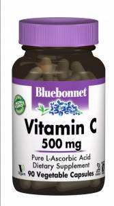 Витамин С 500мг, Bluebonnet Nutrition, 90 вегетарианских капсул / BLB0510