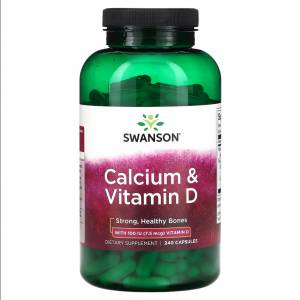 Кальций и витамин Д / Swanson Calcium & Vitamin D 240 Caps / SWV11045.32252 