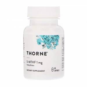 Фолиевая Кислота, Метилфолат, 5-MTHF, Thorne Research, 1 мг, 60 капсул / THR12901