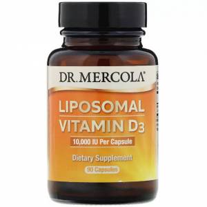Липосомальный Витамин D3, 10000 МЕ, Liposomal Vitamin D3, Dr. Mercola, 90 капсул / MCL03201