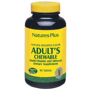 Жевательные Мультивитамины для Взрослых, Вкус Ананаса, Natures Plus, 90 жевательных таблеток / NTP3087