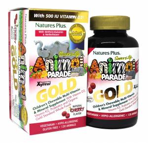 Мультивитамины для Детей, Вкус Вишни, Animal Parade Gold, Natures Plus, 120 жевательных таблеток / NTP29932