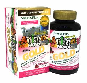 Мультивитамины для Детей, Вкус Арбуза, Animal Parade Gold, Natures Plus, 120 жевательных таблеток / NTP29938