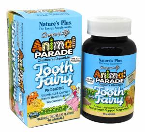 Пробиотик для Здоровья Зубов для Детей, Ваниль, Animal Parade, Natures Plus, 90 жев. таблеток / NTP29948