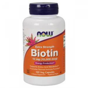 Биотин (В7) 10000 мкг, Now Foods, 120 гелевых капсул 
