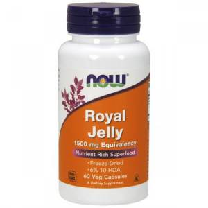 Маточное Молочко 1500 мг, Royal Jelly, Now Foods, 60 гелевых капсул / NF2565