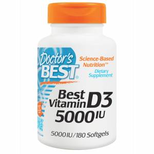 Витамин D3 5000IU, Doctor's Best, 180 желатиновых капсул / DRB00218