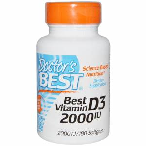 Витамин D3 2000IU, Doctor's Best, 180 желатиновых капсул / DRB00210