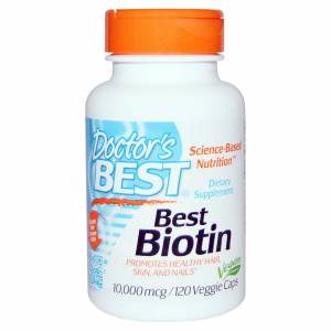 Биотин (В7) 10000мкг, Doctor's Best, 120 гелевых капсул / DRB00373