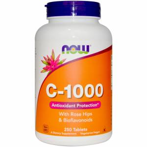Витамин С-1000 с Шиповником + Биофлавоноиды, Now Foods, 250 таблеток / NF0687