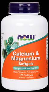 Кальций & Магний + Витамин D, Now Foods, 120 желатиновых капсул / NF1251