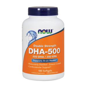 DHA-500 (докозагексаеновая кислота), Now Foods, 180 желатиновых капсул