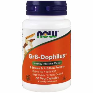 Пробиотики для Улучшения Желудочного Тракта, Gr8-Dophilus, Now Foods, 60 гелевых капсул / NF2912