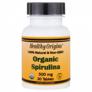 Органическая Спирулина 500мг, Healthy Origins, 30 таблеток / HO88232