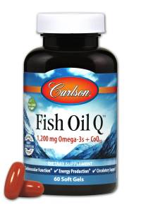 Омега-3 + Коэнзим Q10, Fish Oil Q, Carlson, 60 гелевых капсул / CL1673