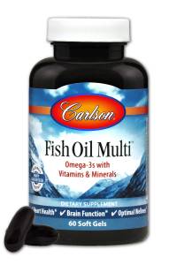 Мультивитамины и Минералы с Омега-3, Fish Oil Multi, Carlson, 60 желатиновых капсул / CL1580