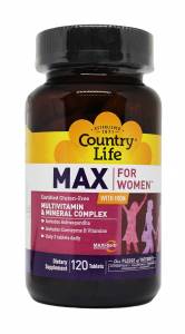 Мультивитамины и Минералы для Женщин, Max for Women, Country Life, 120 таблеток