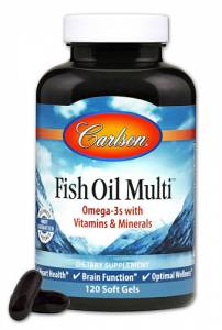 Мультивтамины и Минералы с Омега-3, Fish Oil Multi, Carlson, 120 желатиновых капсул / CL1581