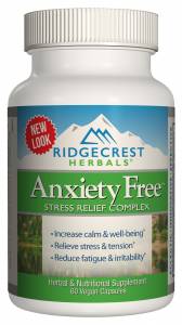 Комплекс для Снижения Стресса, Anxiety Free, RidgeCrest Herbals, 60 гелевых капсул