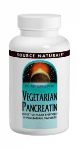 Вегетарианский Панкреатин, 475 мг, Source Naturals, 120 капсул / SN1711