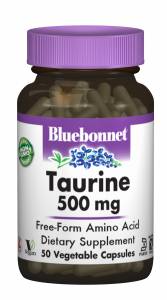 Таурин 500мг, Bluebonnet Nutrition, 50 гелевых капсул / BLB0084