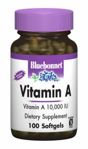 Витамин А 10000, Bluebonnet Nutrition, 100 желатиновых капсул / BLB0298