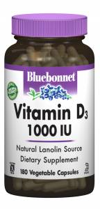 Витамин D3 1000IU, Bluebonnet Nutrition, 180 гелевых капсул / BLB0313