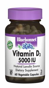 Витамин D3 5000IU, Bluebonnet Nutrition, 60 гелевых капсул / BLB0368