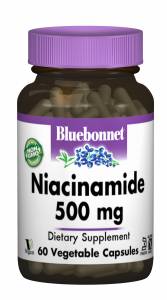 Ниацинамид (B3) 500мг, Bluebonnet Nutrition, 60 гелевых капсул / BLB0466