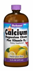 Жидкий Кальций Цитрат Магния + Витамин D3, Лимон, Bluebonnet Nutrition, 16 жидких унций (472 мл)