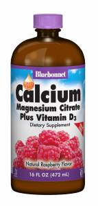 Жидкий Кальций Цитрат Магния + Витамин D3, Малина, Bluebonnet Nutrition, 16 жидких унций (472 мл)