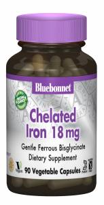 Хелатное Железо 18мг, Albion, Bluebonnet Nutrition, 90 гелевых капсул / BLB0726