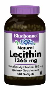 Натуральный Лецитин 1365мг, Bluebonnet Nutrition, 180 желатиновых капсул / BLB0926